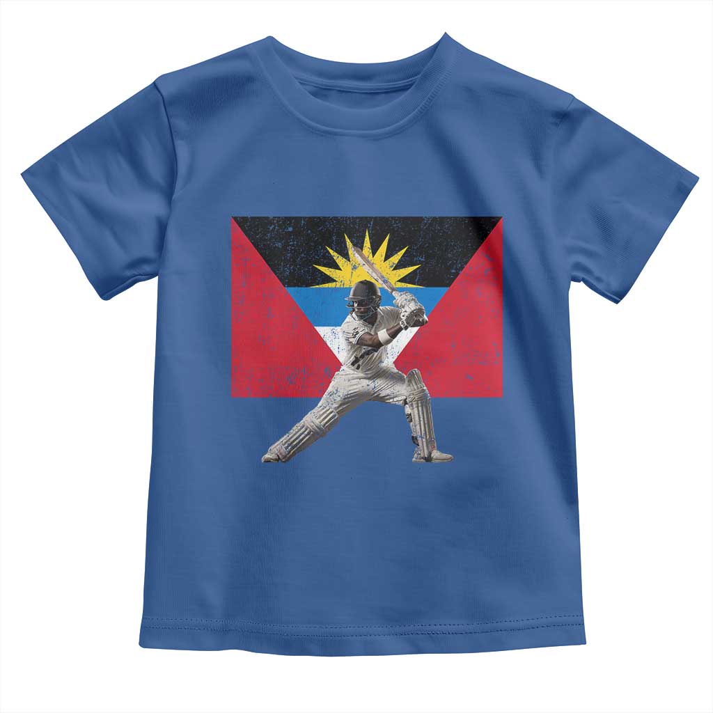 Antigua and Barbuda Cricket Toddler T Shirt Retro Vintage Sport Antiguan Flag West Indies Fan TS10 Royal Blue Print Your Wear