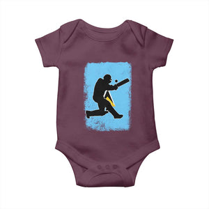 Saint Lucia Cricket Baby Onesie Retro Vintage Sport Saint Lucian Flag West Indies Cricket Fan TS10 Maroon Print Your Wear