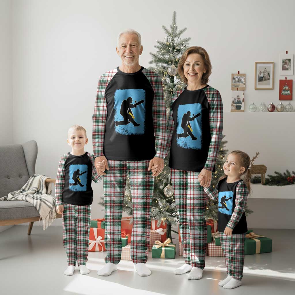 Saint Lucia Cricket Plaid Pajama Set Retro Vintage Sport Saint Lucian Flag West Indies Cricket Fan TS10 Christmas Plaid Print Your Wear