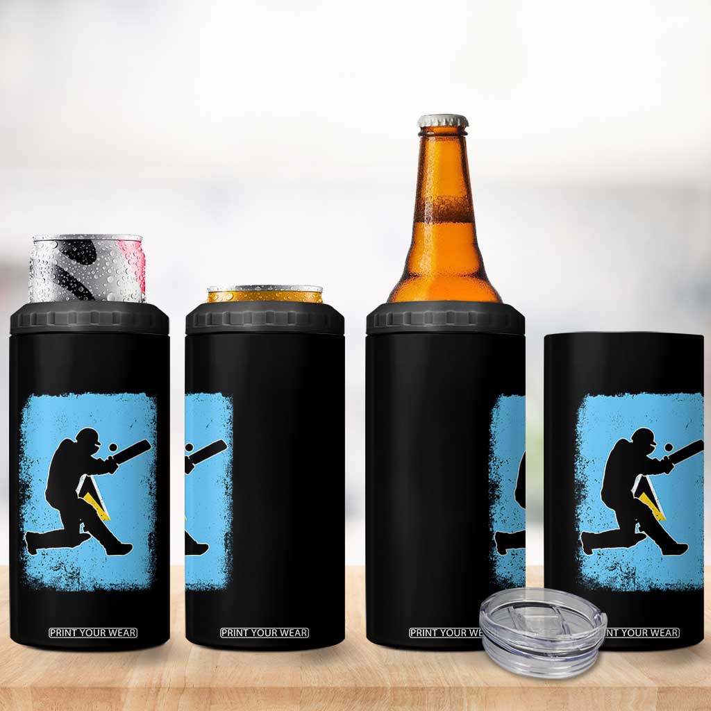 Saint Lucia Cricket 4 in 1 Can Cooler Tumbler Retro Vintage Sport Saint Lucian Flag West Indies Cricket Fan TS10 Print Your Wear