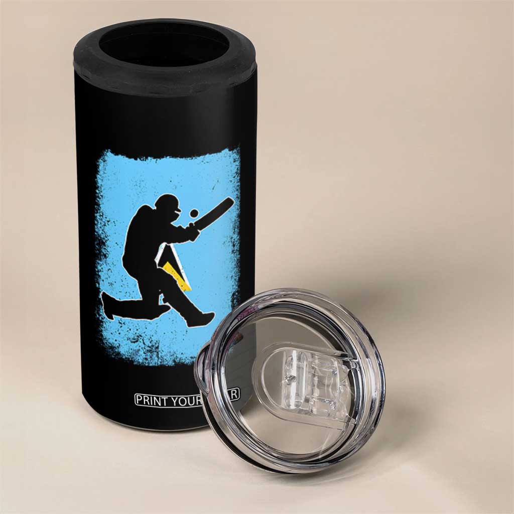 Saint Lucia Cricket 4 in 1 Can Cooler Tumbler Retro Vintage Sport Saint Lucian Flag West Indies Cricket Fan TS10 Print Your Wear