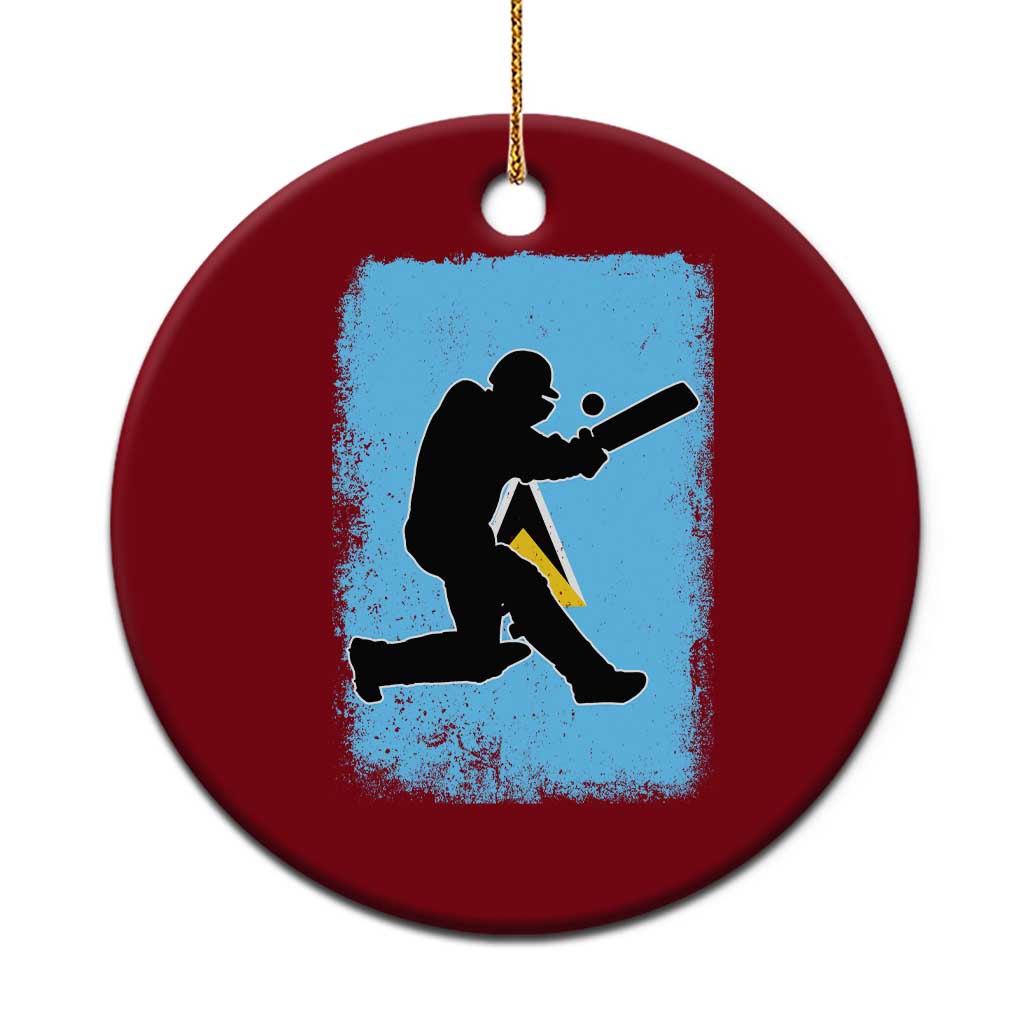 Saint Lucia Cricket Ceramic Ornament Retro Vintage Sport Saint Lucian Flag West Indies Cricket Fan TS10 1pc Red Print Your Wear