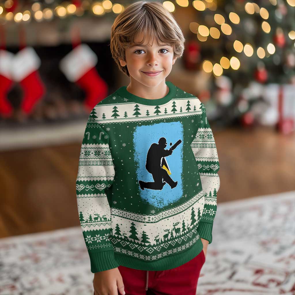 Saint Lucia Cricket Ugly Christmas Sweater Retro Vintage Sport Saint Lucian Flag West Indies Cricket Fan TS10 Forest Green Beige Print Your Wear