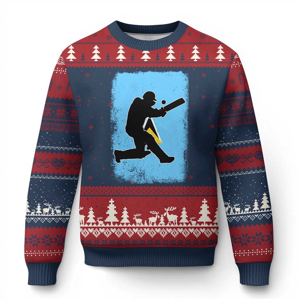 Saint Lucia Cricket Ugly Christmas Sweater Retro Vintage Sport Saint Lucian Flag West Indies Cricket Fan TS10 Navy Red Print Your Wear