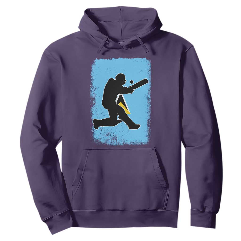 Saint Lucia Cricket Hoodie Retro Vintage Sport Saint Lucian Flag West Indies Cricket Fan TS10 Purple Print Your Wear