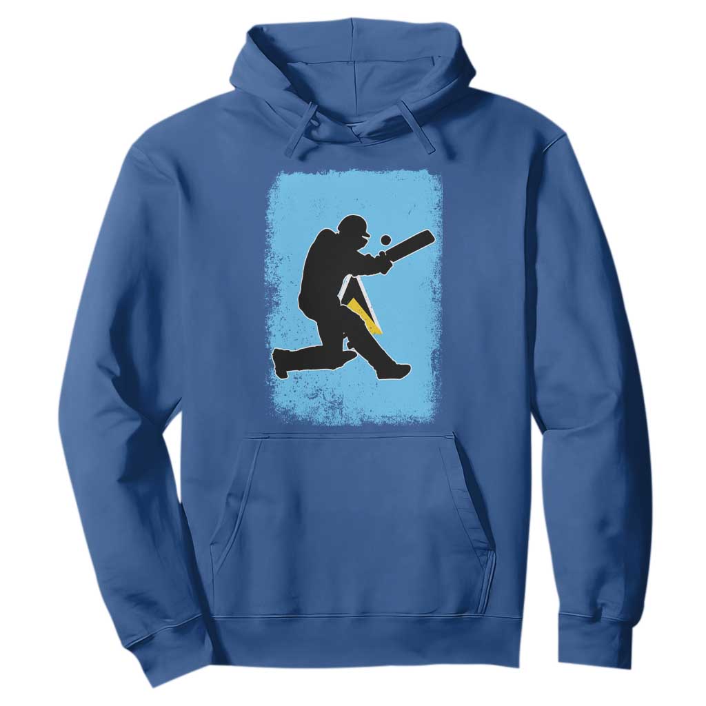 Saint Lucia Cricket Hoodie Retro Vintage Sport Saint Lucian Flag West Indies Cricket Fan TS10 Royal Blue Print Your Wear