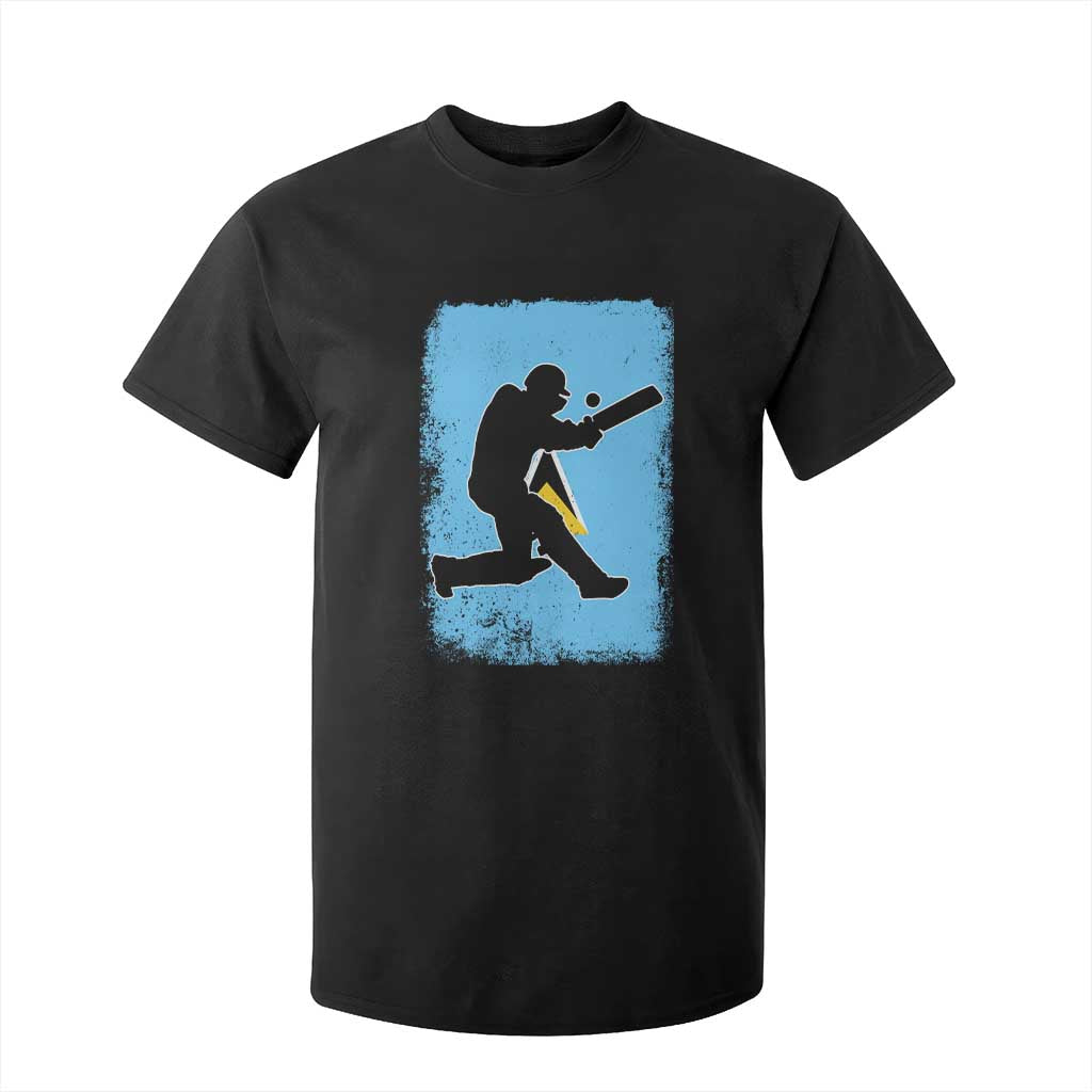Saint Lucia Cricket T Shirt For Kid Retro Vintage Sport Saint Lucian Flag West Indies Cricket Fan TS10 Black Print Your Wear