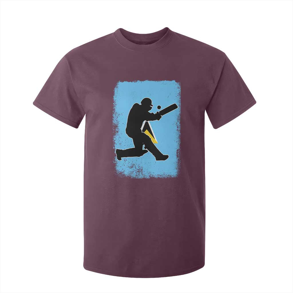 Saint Lucia Cricket T Shirt For Kid Retro Vintage Sport Saint Lucian Flag West Indies Cricket Fan TS10 Maroon Print Your Wear
