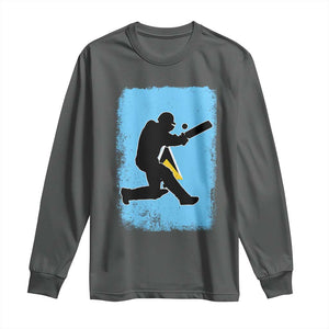 Saint Lucia Cricket Long Sleeve Shirt Retro Vintage Sport Saint Lucian Flag West Indies Cricket Fan TS10 Dark Heather Print Your Wear
