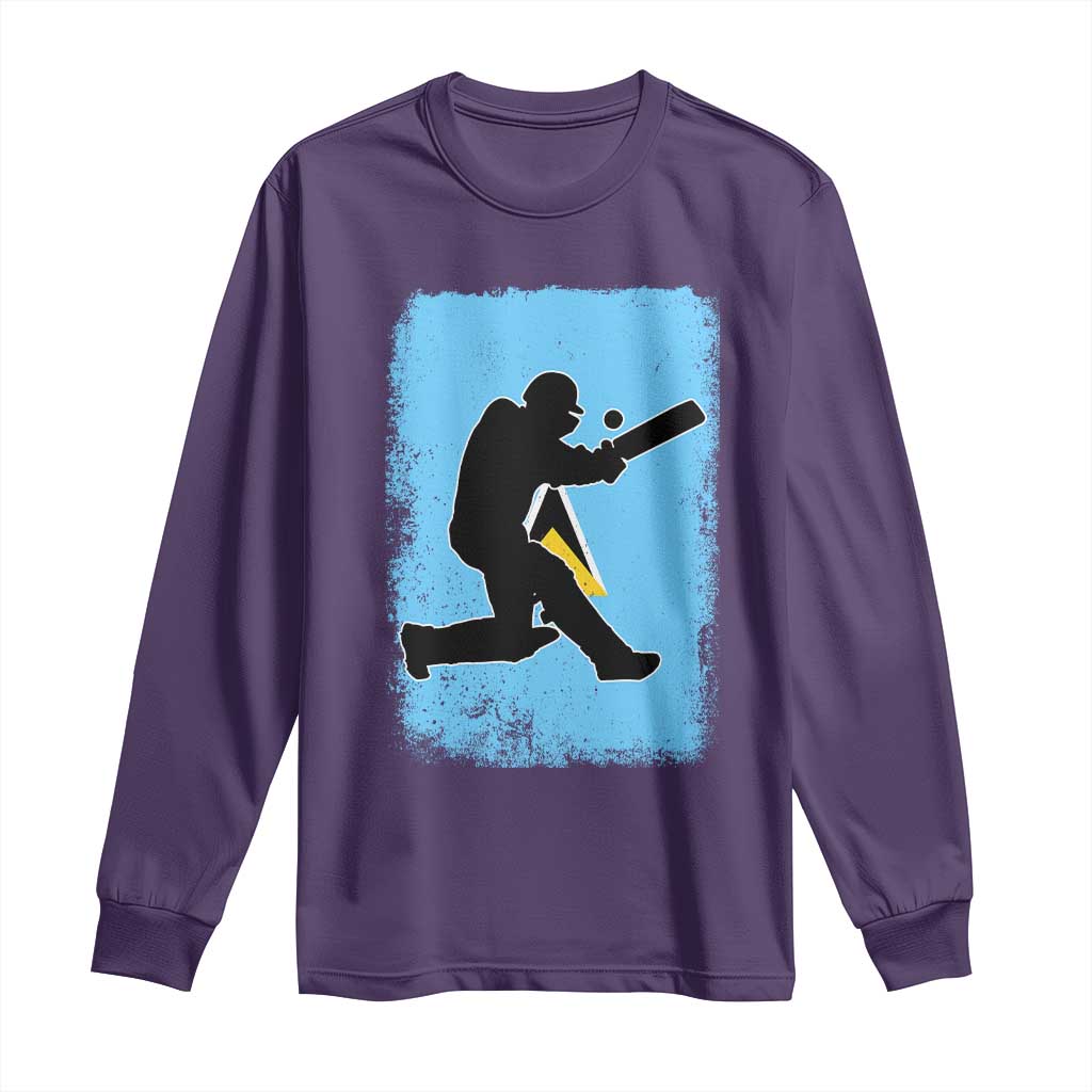 Saint Lucia Cricket Long Sleeve Shirt Retro Vintage Sport Saint Lucian Flag West Indies Cricket Fan TS10 Purple Print Your Wear