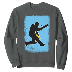 Saint Lucia Cricket Sweatshirt Retro Vintage Sport Saint Lucian Flag West Indies Cricket Fan TS10 Dark Heather Print Your Wear