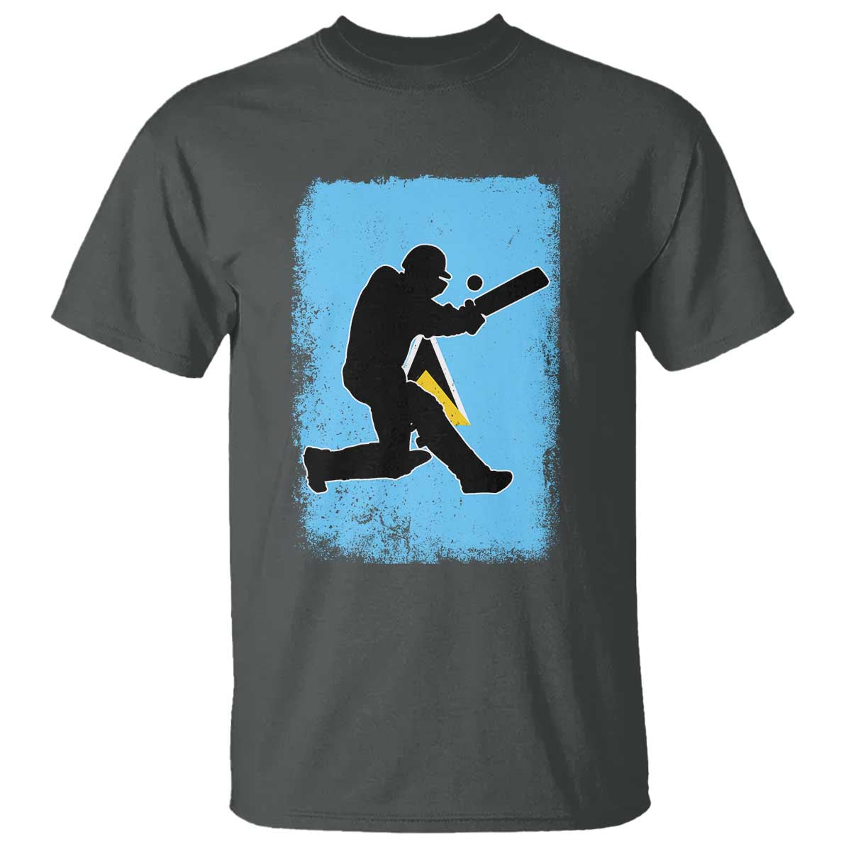 Saint Lucia Cricket T Shirt Retro Vintage Sport Saint Lucian Flag West Indies Cricket Fan TS10 Dark Heather Print Your Wear