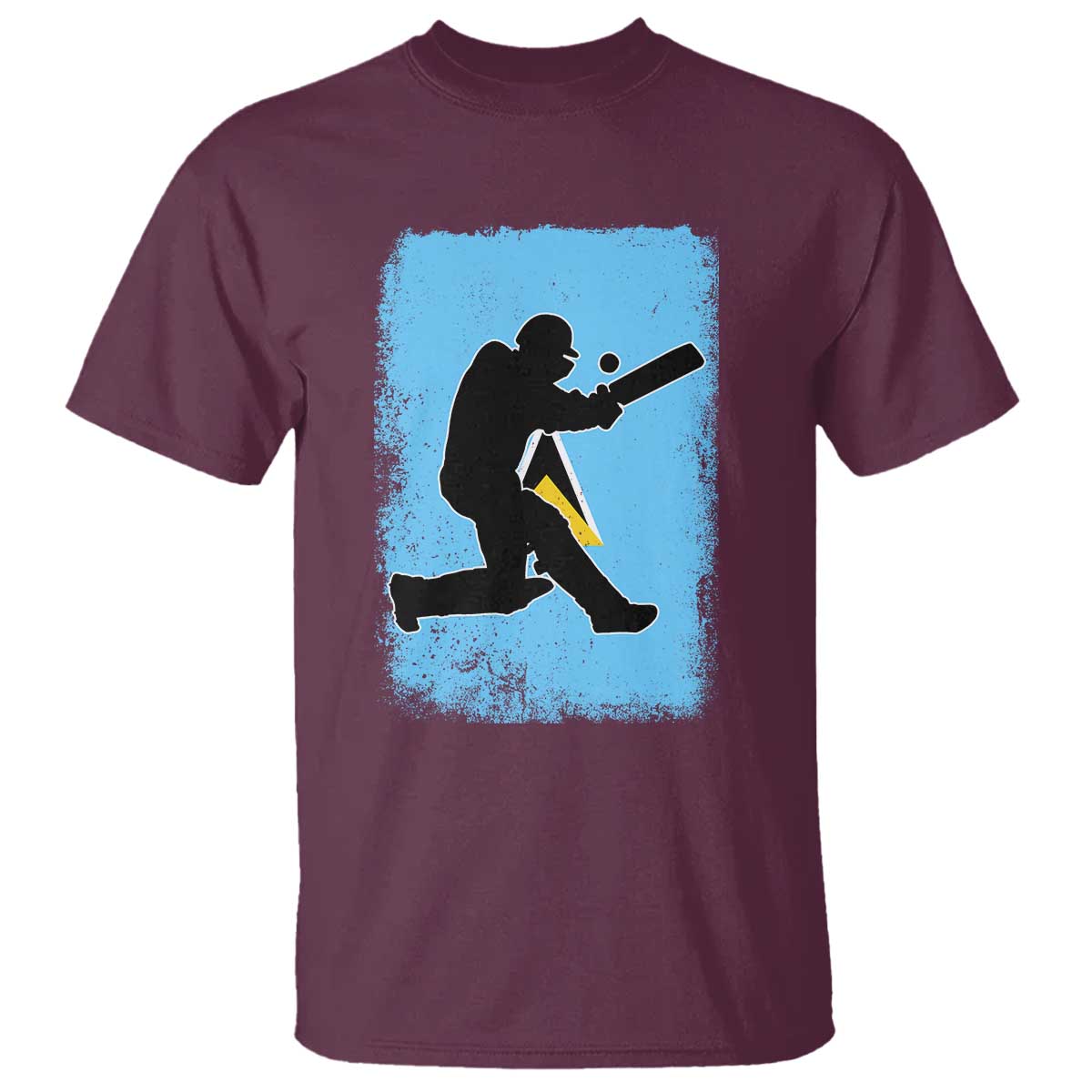 Saint Lucia Cricket T Shirt Retro Vintage Sport Saint Lucian Flag West Indies Cricket Fan TS10 Maroon Print Your Wear