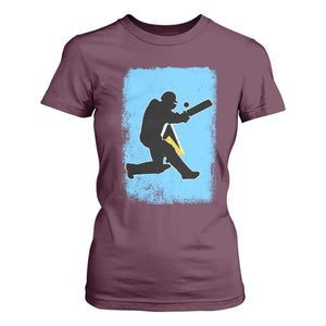 Saint Lucia Cricket T Shirt For Women Retro Vintage Sport Saint Lucian Flag West Indies Cricket Fan TS10 Maroon Print Your Wear