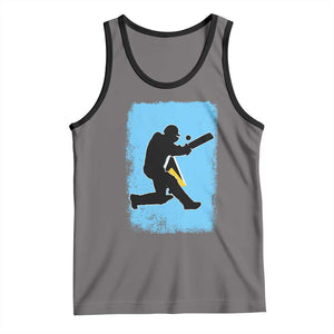 Saint Lucia Cricket Tank Top Retro Vintage Sport Saint Lucian Flag West Indies Cricket Fan TS10 Deep Heather Black Print Your Wear