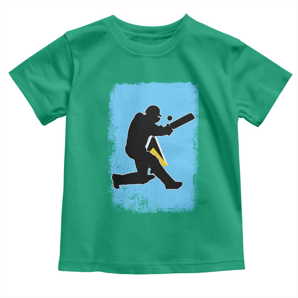 Saint Lucia Cricket Toddler T Shirt Retro Vintage Sport Saint Lucian Flag West Indies Cricket Fan TS10 Irish Green Print Your Wear
