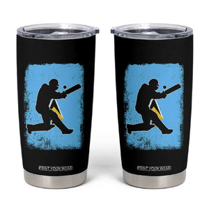 Saint Lucia Cricket Tumbler Cup Retro Vintage Sport Saint Lucian Flag West Indies Cricket Fan TS10 Black Print Your Wear