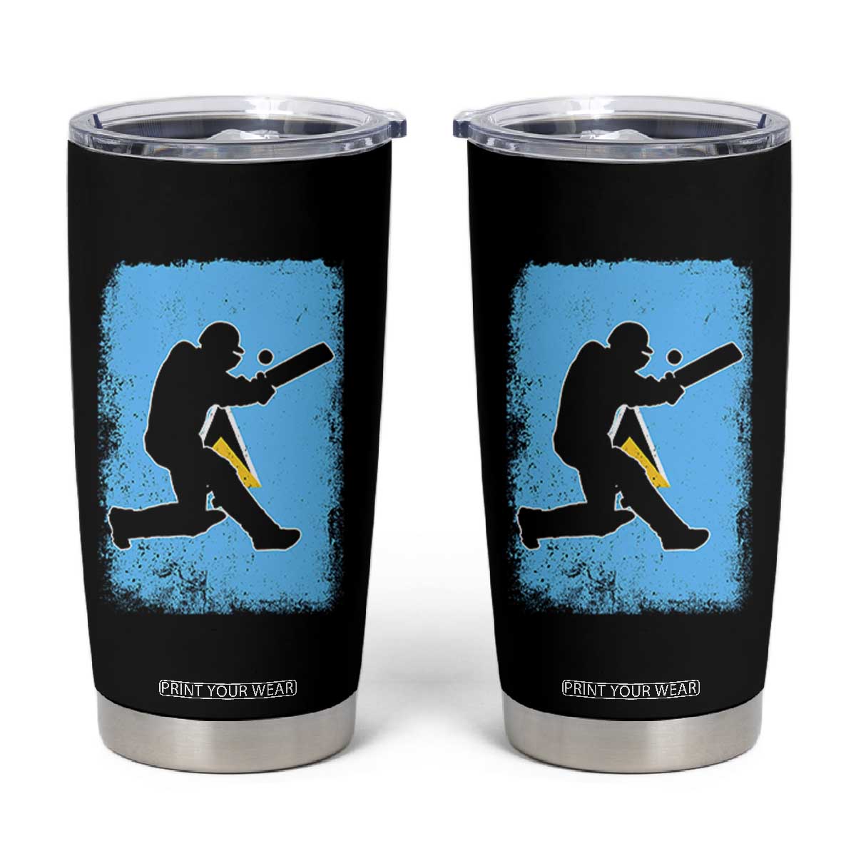 Saint Lucia Cricket Tumbler Cup Retro Vintage Sport Saint Lucian Flag West Indies Cricket Fan TS10 Black Print Your Wear