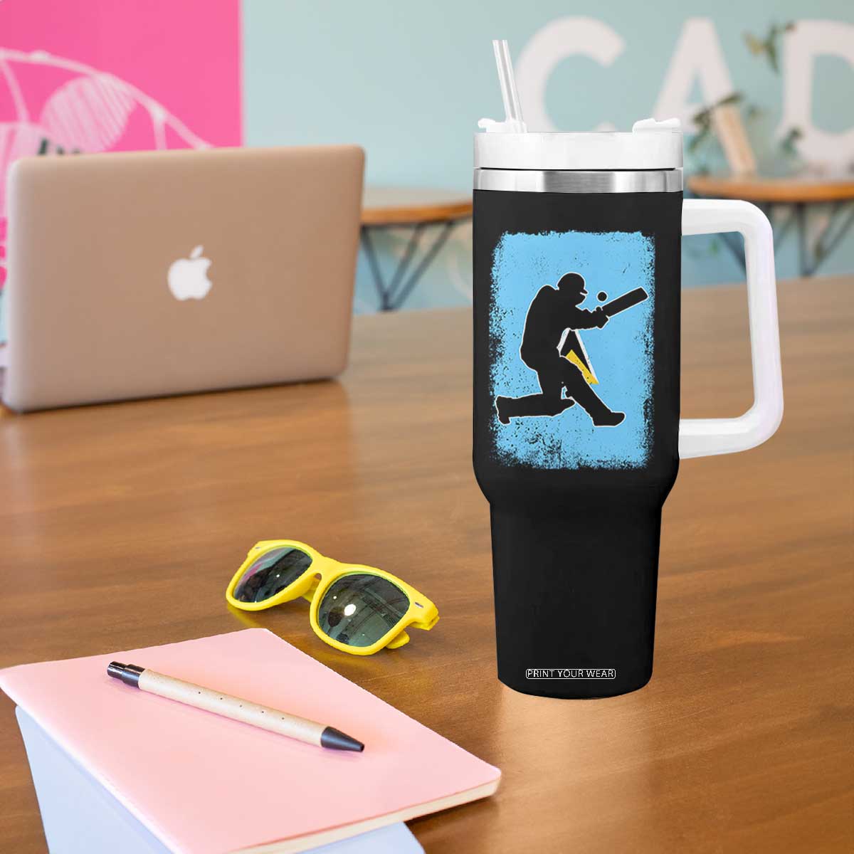 Saint Lucia Cricket Tumbler With Handle Retro Vintage Sport Saint Lucian Flag West Indies Cricket Fan TS10 Print Your Wear