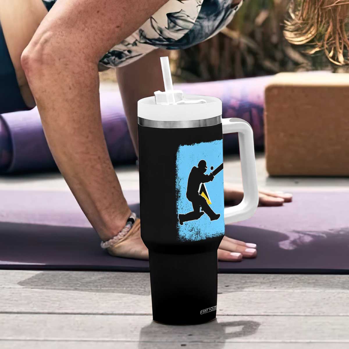 Saint Lucia Cricket Tumbler With Handle Retro Vintage Sport Saint Lucian Flag West Indies Cricket Fan TS10 Print Your Wear