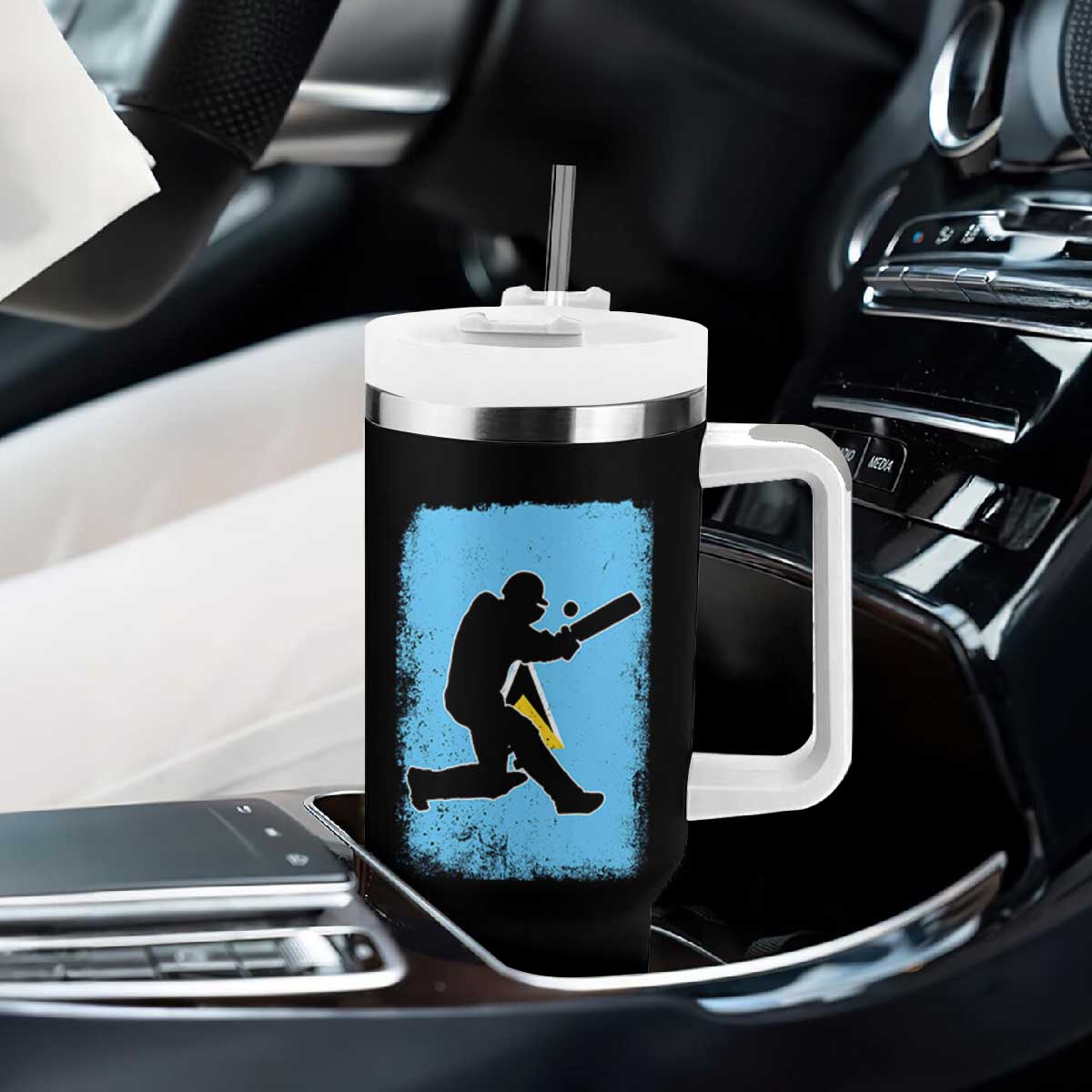 Saint Lucia Cricket Tumbler With Handle Retro Vintage Sport Saint Lucian Flag West Indies Cricket Fan TS10 Print Your Wear