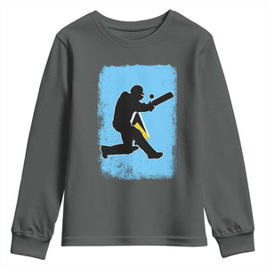 Saint Lucia Cricket Youth Sweatshirt Retro Vintage Sport Saint Lucian Flag West Indies Cricket Fan TS10 Dark Heather Print Your Wear