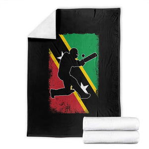 Saint Kitts and Nevis Cricket Throw Blanket Retro Vintage Sport Kittitian Flag West Indies Cricket Fan TS10 Black Print Your Wear