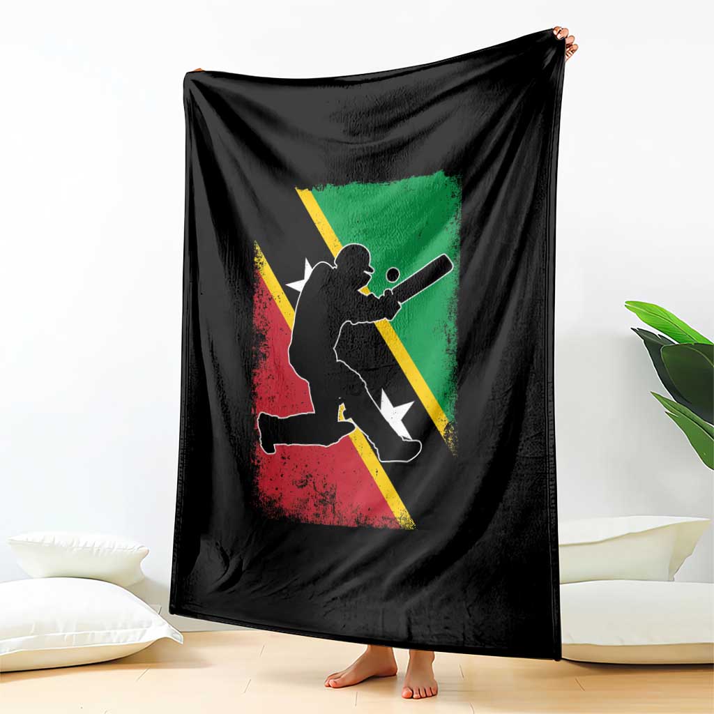 Saint Kitts and Nevis Cricket Throw Blanket Retro Vintage Sport Kittitian Flag West Indies Cricket Fan TS10 Print Your Wear