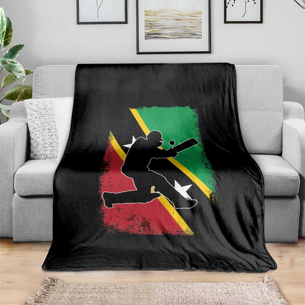 Saint Kitts and Nevis Cricket Throw Blanket Retro Vintage Sport Kittitian Flag West Indies Cricket Fan TS10 Print Your Wear