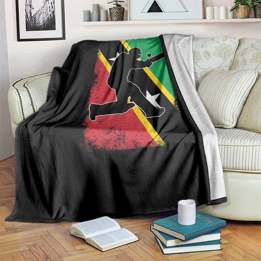 Saint Kitts and Nevis Cricket Throw Blanket Retro Vintage Sport Kittitian Flag West Indies Cricket Fan TS10 Print Your Wear