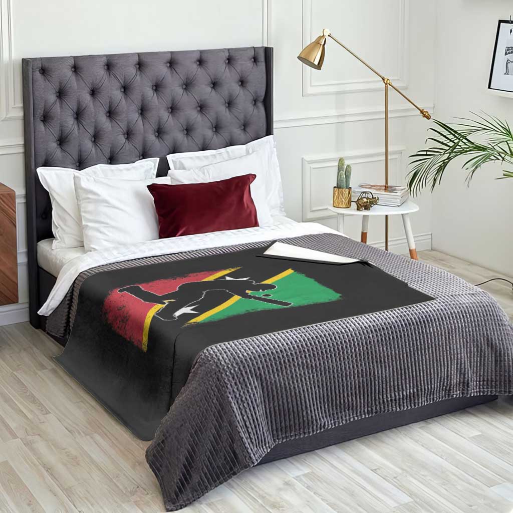Saint Kitts and Nevis Cricket Throw Blanket Retro Vintage Sport Kittitian Flag West Indies Cricket Fan TS10 Print Your Wear