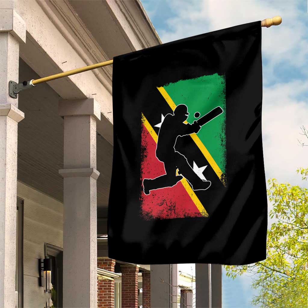 Saint Kitts and Nevis Cricket Garden Flag Retro Vintage Sport Kittitian Flag West Indies Cricket Fan TS10 Print Your Wear