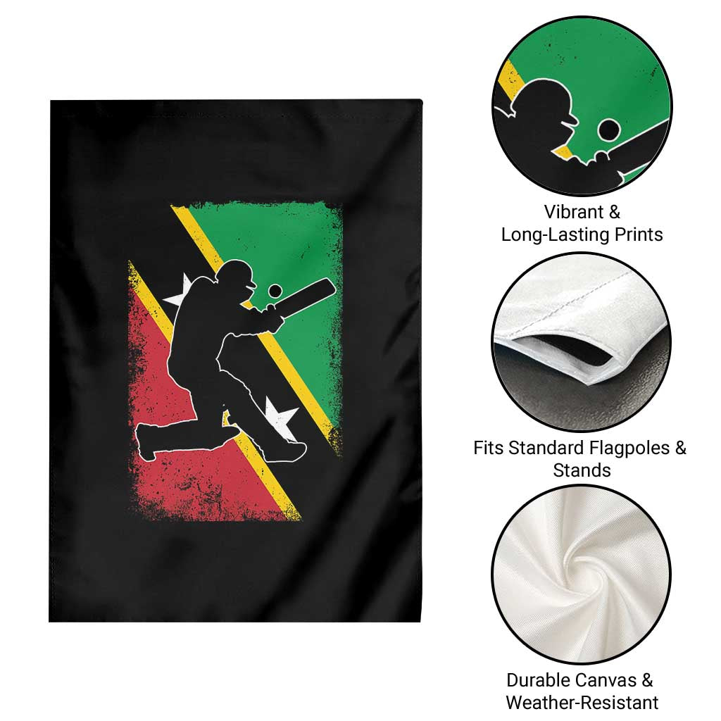 Saint Kitts and Nevis Cricket Garden Flag Retro Vintage Sport Kittitian Flag West Indies Cricket Fan TS10 Print Your Wear
