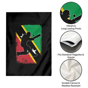 Saint Kitts and Nevis Cricket Garden Flag Retro Vintage Sport Kittitian Flag West Indies Cricket Fan TS10 Print Your Wear