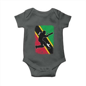 Saint Kitts and Nevis Cricket Baby Onesie Retro Vintage Sport Kittitian Flag West Indies Cricket Fan TS10 Dark Heather Print Your Wear