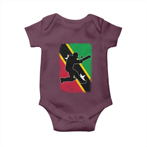 Saint Kitts and Nevis Cricket Baby Onesie Retro Vintage Sport Kittitian Flag West Indies Cricket Fan TS10 Maroon Print Your Wear