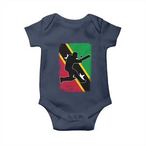 Saint Kitts and Nevis Cricket Baby Onesie Retro Vintage Sport Kittitian Flag West Indies Cricket Fan TS10 Navy Print Your Wear