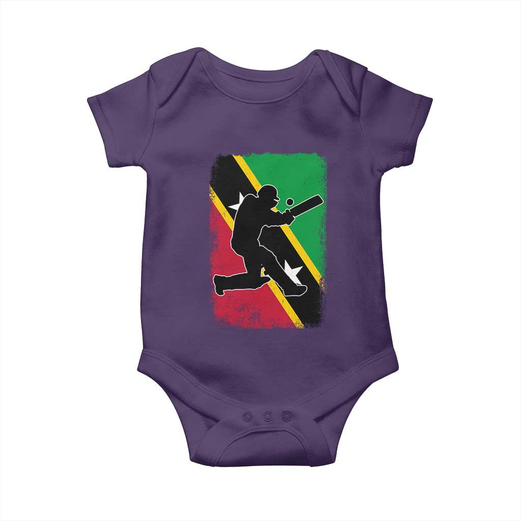 Saint Kitts and Nevis Cricket Baby Onesie Retro Vintage Sport Kittitian Flag West Indies Cricket Fan TS10 Purple Print Your Wear