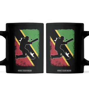 Saint Kitts and Nevis Cricket Coffee Mug Retro Vintage Sport Kittitian Flag West Indies Cricket Fan TS10 Black Print Your Wear