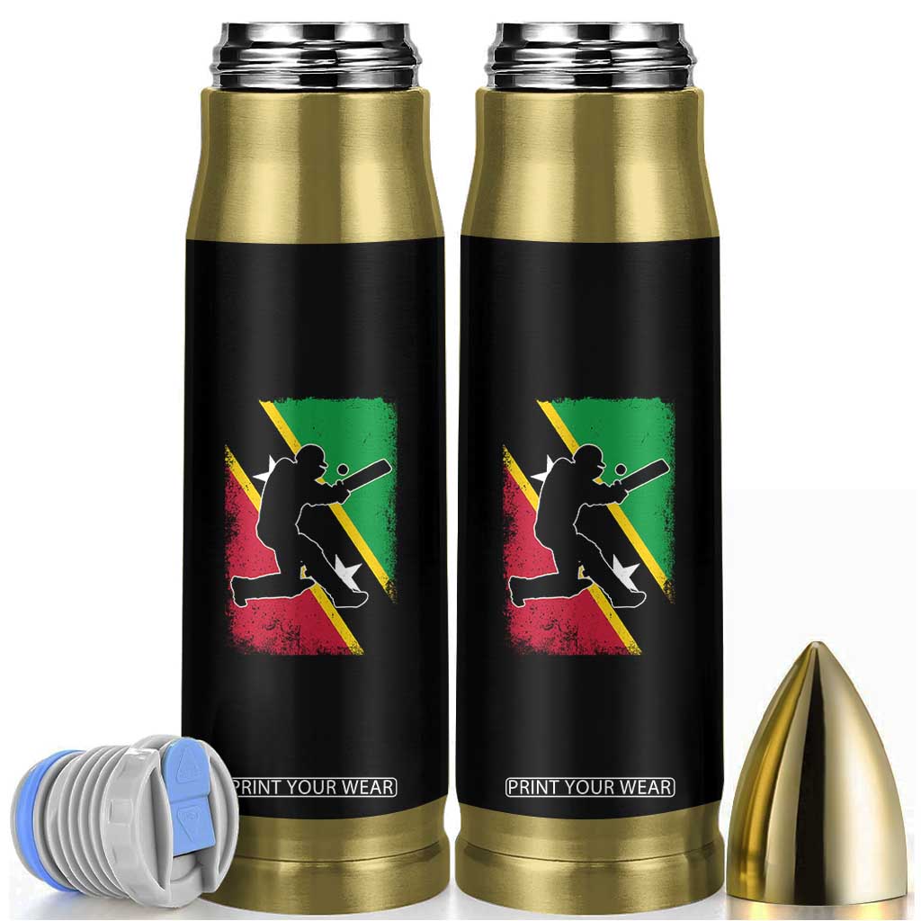 Saint Kitts and Nevis Cricket Bullet Tumbler Retro Vintage Sport Kittitian Flag West Indies Cricket Fan TS10 Black Print Your Wear