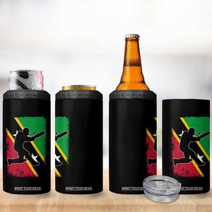 Saint Kitts and Nevis Cricket 4 in 1 Can Cooler Tumbler Retro Vintage Sport Kittitian Flag West Indies Cricket Fan TS10 Print Your Wear