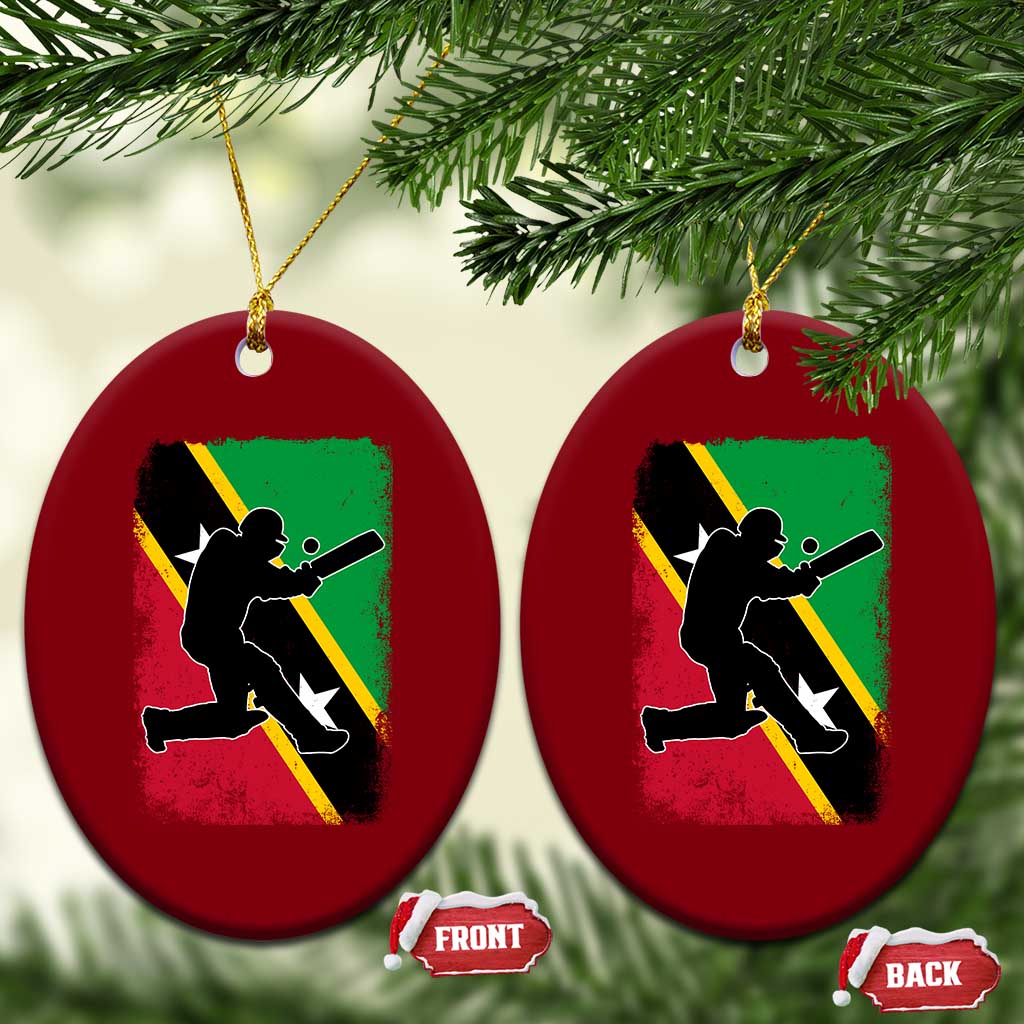 Saint Kitts and Nevis Cricket Ceramic Ornament Retro Vintage Sport Kittitian Flag West Indies Cricket Fan TS10 Print Your Wear