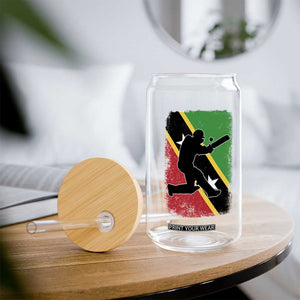 Saint Kitts and Nevis Cricket Glass Can Retro Vintage Sport Kittitian Flag West Indies Cricket Fan TS10 Print Your Wear