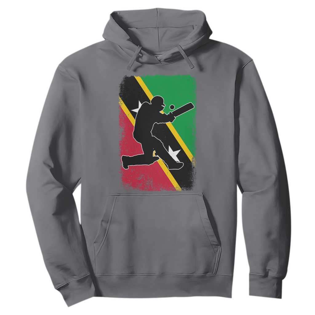 Saint Kitts and Nevis Cricket Hoodie Retro Vintage Sport Kittitian Flag West Indies Cricket Fan TS10 Charcoal Print Your Wear