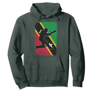 Saint Kitts and Nevis Cricket Hoodie Retro Vintage Sport Kittitian Flag West Indies Cricket Fan TS10 Dark Forest Green Print Your Wear