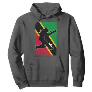 Saint Kitts and Nevis Cricket Hoodie Retro Vintage Sport Kittitian Flag West Indies Cricket Fan TS10 Dark Heather Print Your Wear