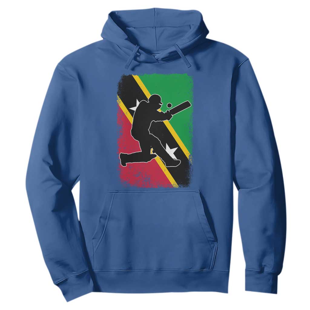 Saint Kitts and Nevis Cricket Hoodie Retro Vintage Sport Kittitian Flag West Indies Cricket Fan TS10 Royal Blue Print Your Wear