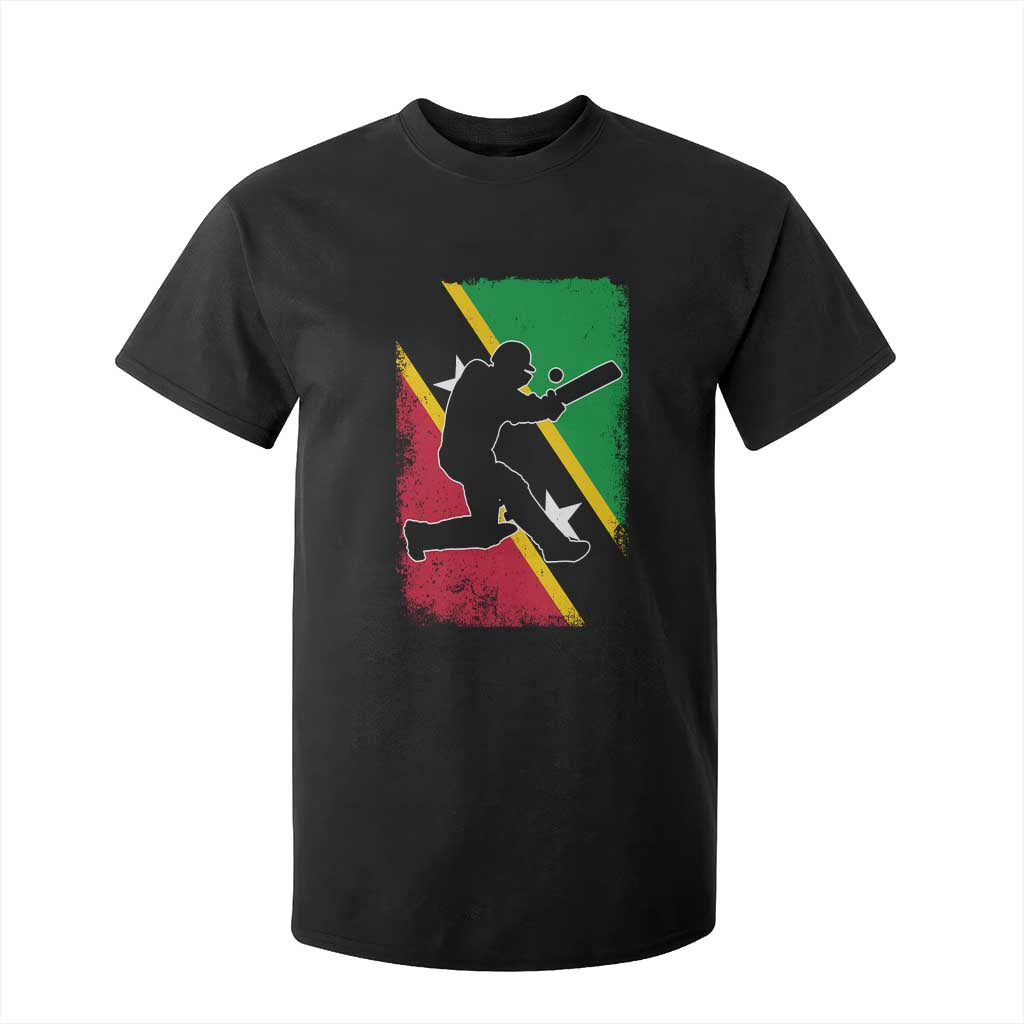 Saint Kitts and Nevis Cricket T Shirt For Kid Retro Vintage Sport Kittitian Flag West Indies Cricket Fan TS10 Black Print Your Wear