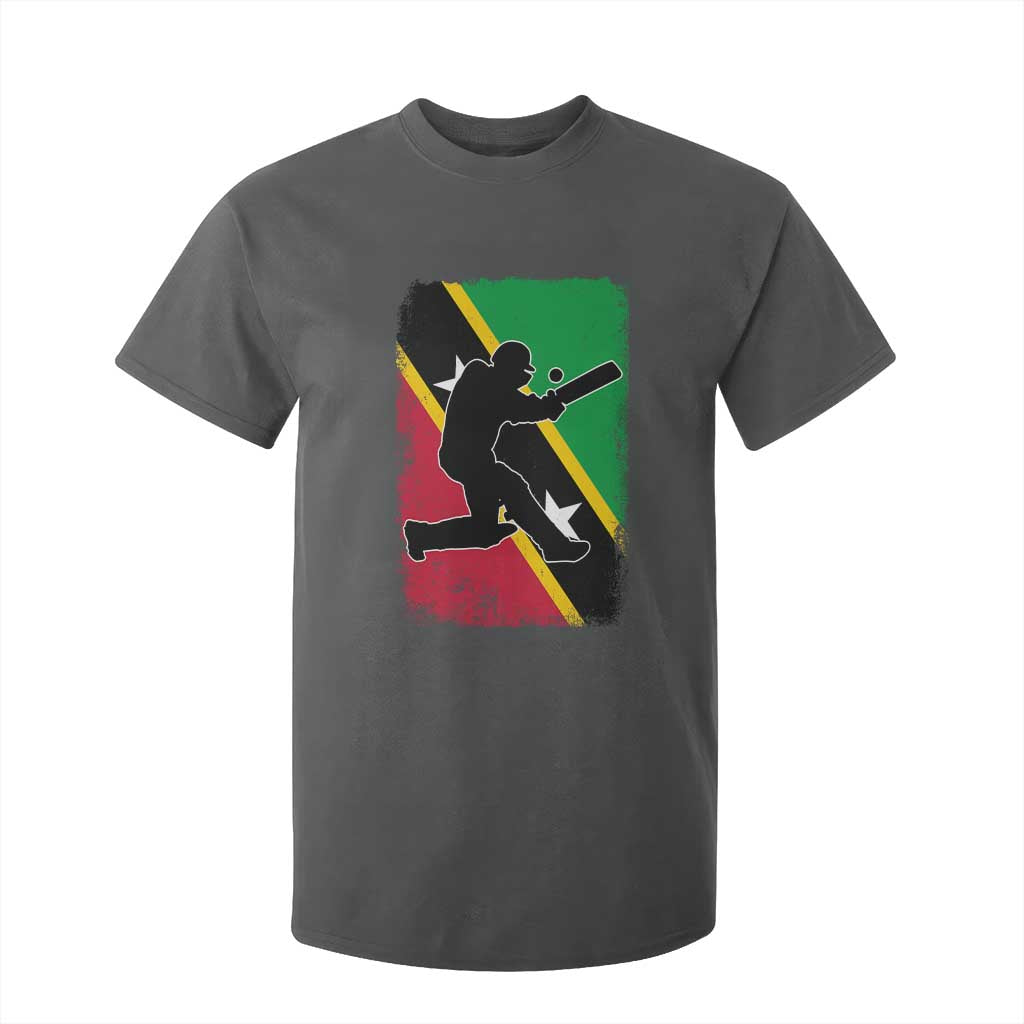 Saint Kitts and Nevis Cricket T Shirt For Kid Retro Vintage Sport Kittitian Flag West Indies Cricket Fan TS10 Dark Heather Print Your Wear