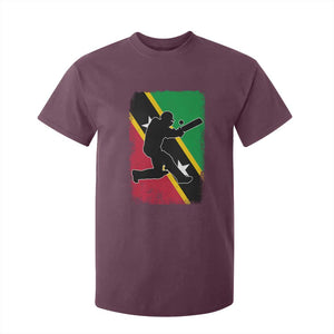 Saint Kitts and Nevis Cricket T Shirt For Kid Retro Vintage Sport Kittitian Flag West Indies Cricket Fan TS10 Maroon Print Your Wear